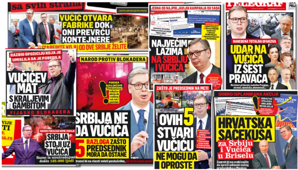 Serbian pro-regime newspapers published the record lies and manipulative stories in 2025